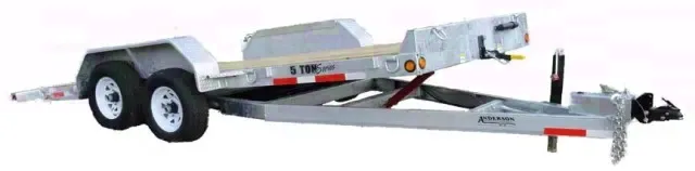 18FT SILVER FRAME, WOOD DECK, 5200LB AXLES