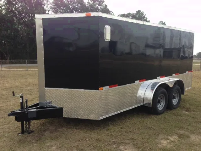 16ft TA Black Jobsite Trailer w/Double Rear Doors