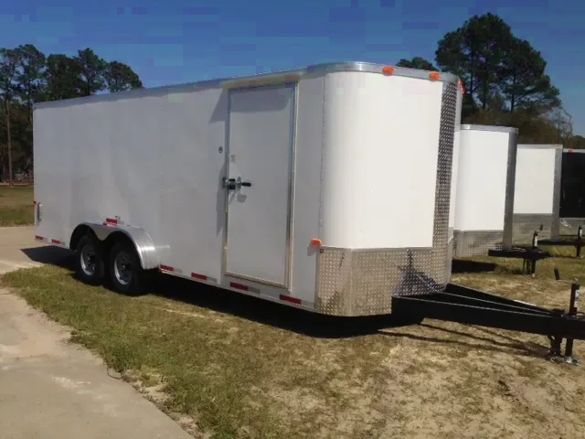 20ft White TA Jobsite Trailer