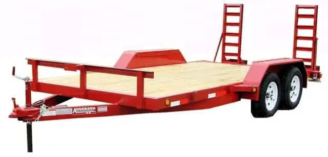 18FT RED STEEL WITH WOOD DECK JOBSITE TRAILER