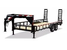 20+4ft Gooseneck Lowboy Equipment with Triple 7,000 lb EZ Lube 8 lug