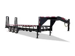 24ft Gooseneck Lowboy Equipment - Triple 8,000 lb EZ Lube 8 lug
