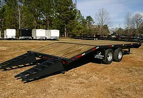 24FT Equipment Trailer w/Dove Tail and Ramps