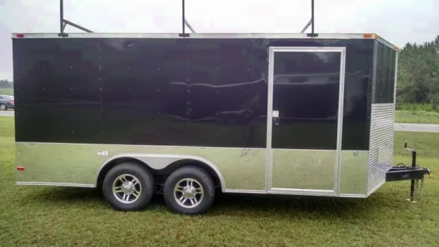 Enclosed 16ft Black 3 Ladder Racks and MORE