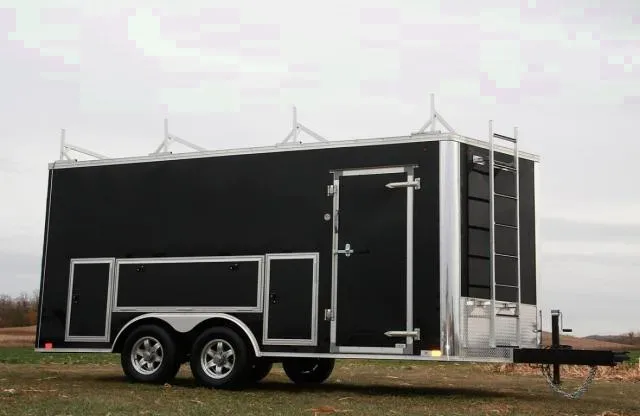 Black 20ft Contractor Trailer w/Ladder Rack