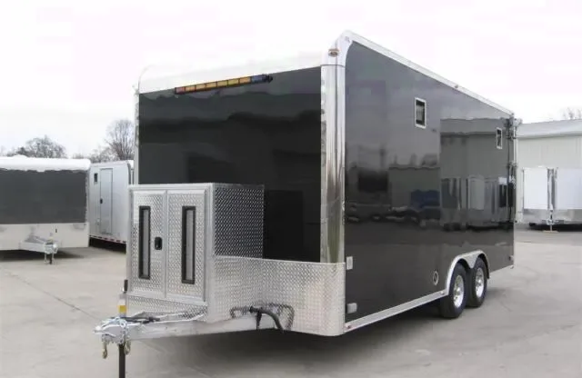 20ft BLACK FLAT FRONT CARGO TRAILER