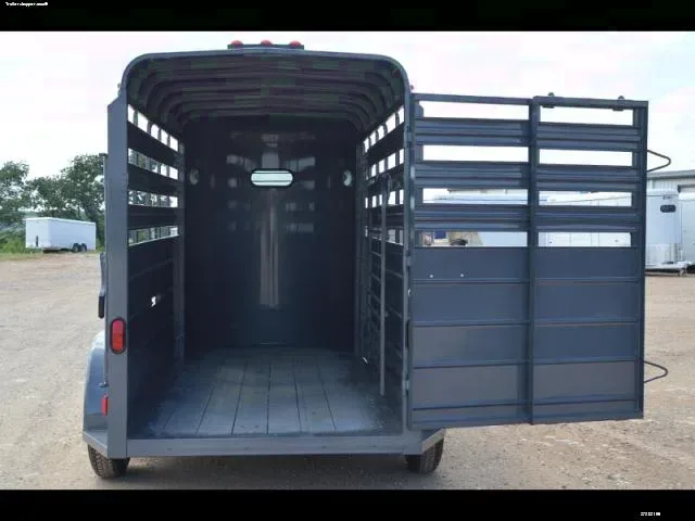 Charcoal 14ft Bumper Pull Stock Trailer