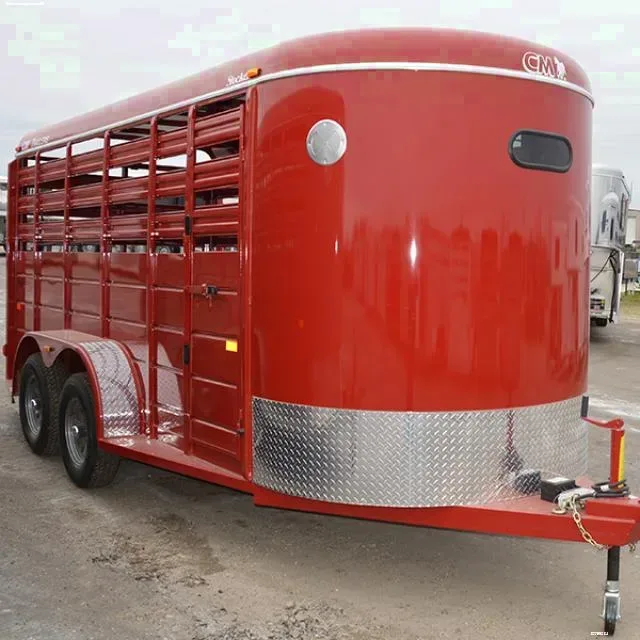 14ft Livestock Bumper Pull-Red