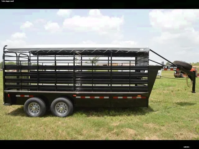 16ft GN Tarp Top Stock Trailer