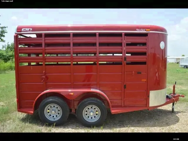 14ft Bumper Pull Stock Trailer w/Tandem 3500lb Axles