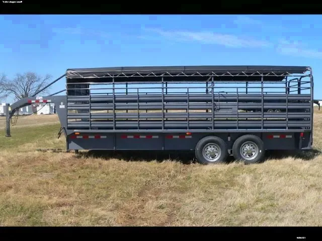 16ft Canvas Tarp Top Charcoal Stock Trailer
