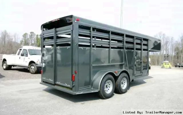 16 FT CHARCOAL STOCK TRAILER