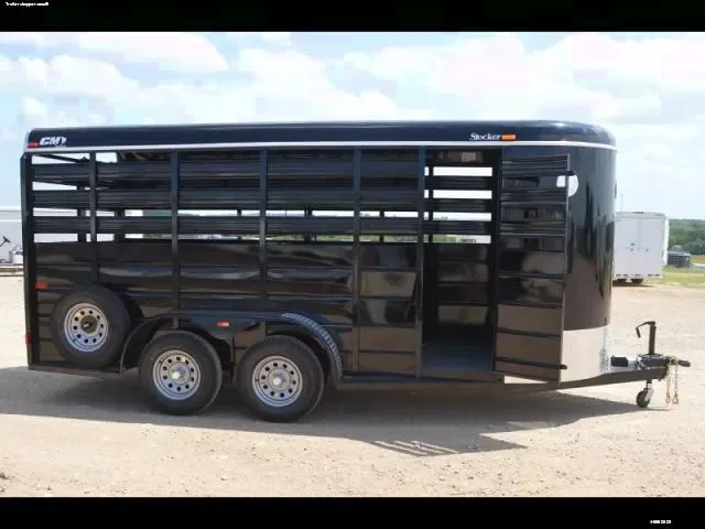 BLACK STEEL FRAME 16FT LIVESTOCK TRAILER