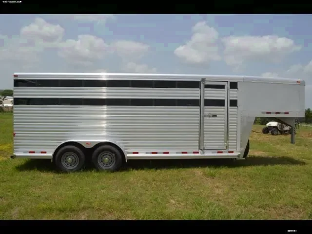 Aluminum 20ft Livestock Trailer w/ Spare Mount