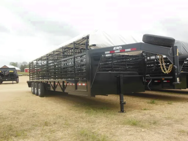 32ft Triple 7000lb Axle Livestock Trailer w/Tarp Top