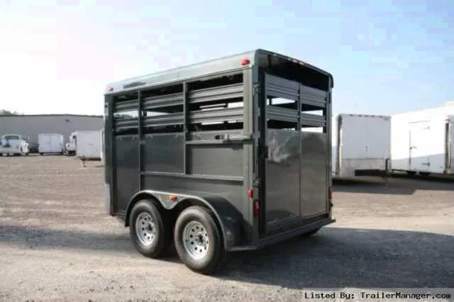 Grey 12ft Bumper Pull Livestock Trailer