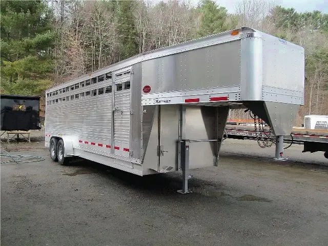 24FT Aluminum LiveStock Gooseneck Stock Trailer w/Full Swing Door