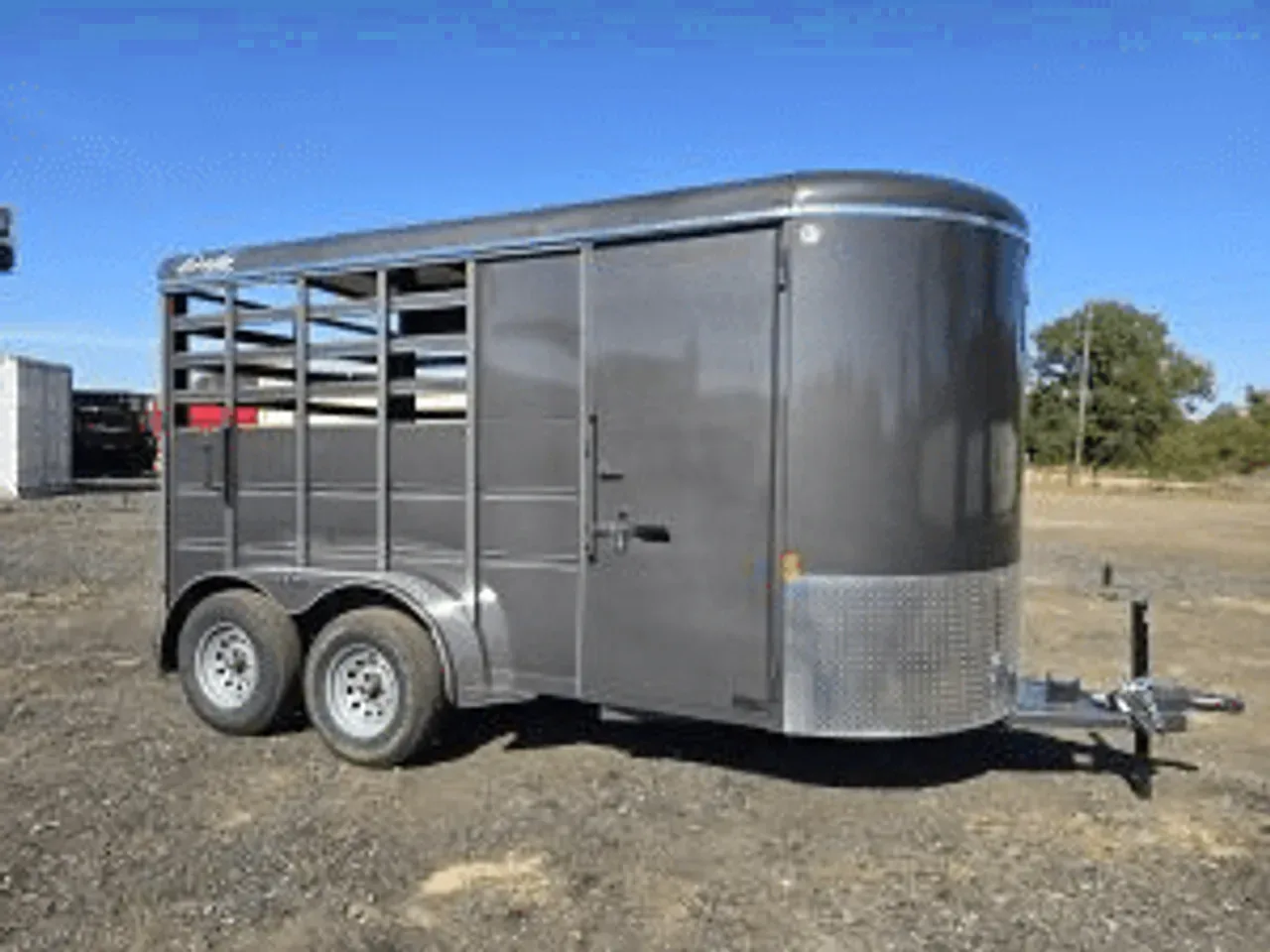 Livestock/Horse Trailer 2026 6.8X14 Delta Trailers 6'8″X14′ 500ES Combo Live Stock 2 Horse Slant Load Trailer