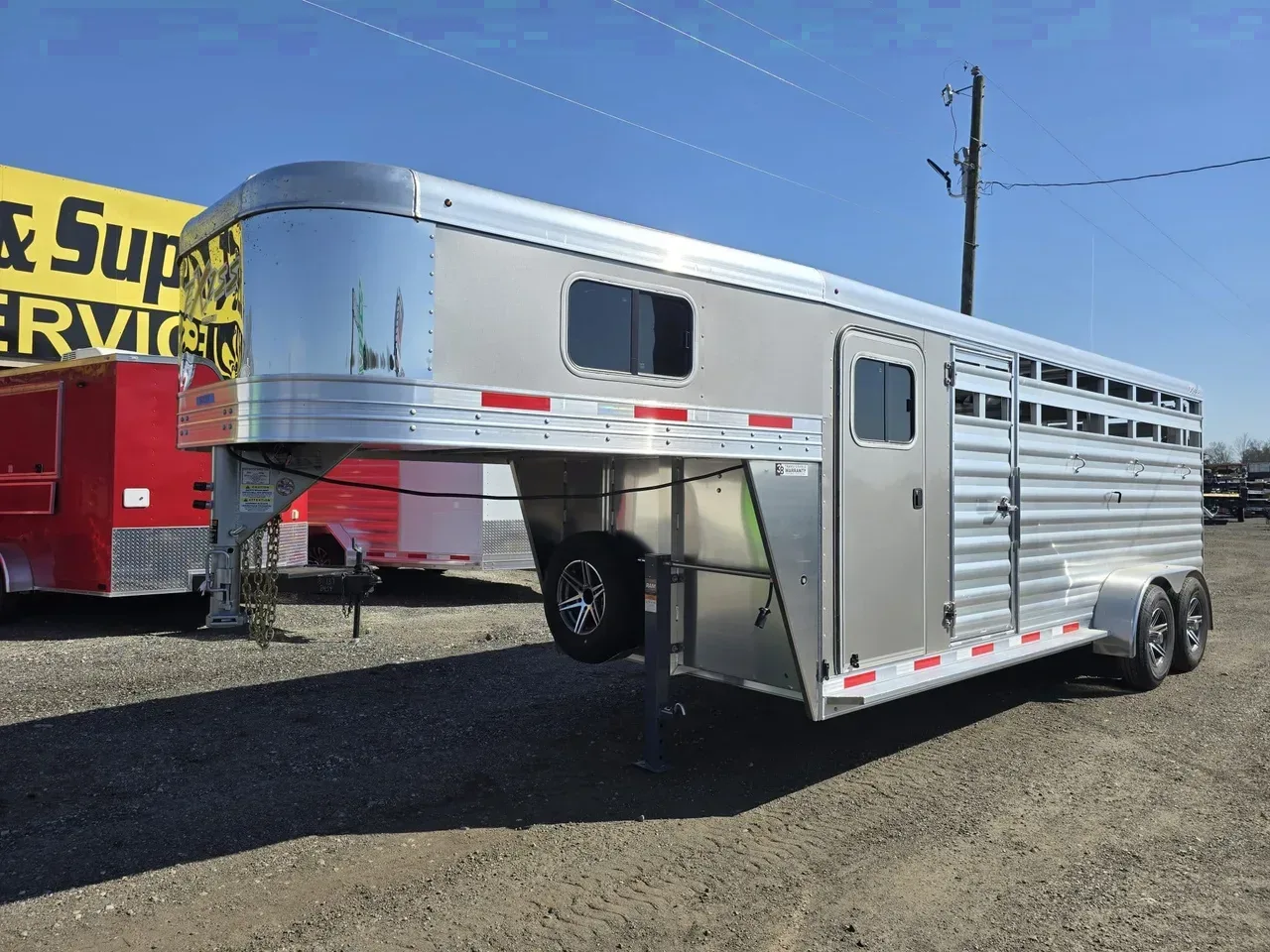 Gooseneck 2026 20X6.8 Exiss trailer 6'8″X20′ 10K Gooseneck Aluminum Livestock Trailer