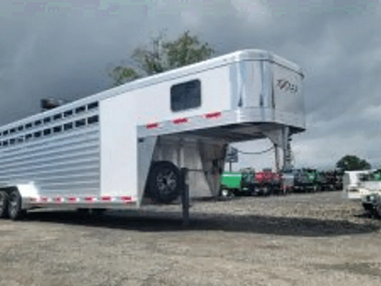Aluminum 2025 6.67X24 Exiss trailer 7×24 Gooseneck Livestock Trailer -AGLSGN6824-STC7024-82269 6.67 ft. x24 ft.