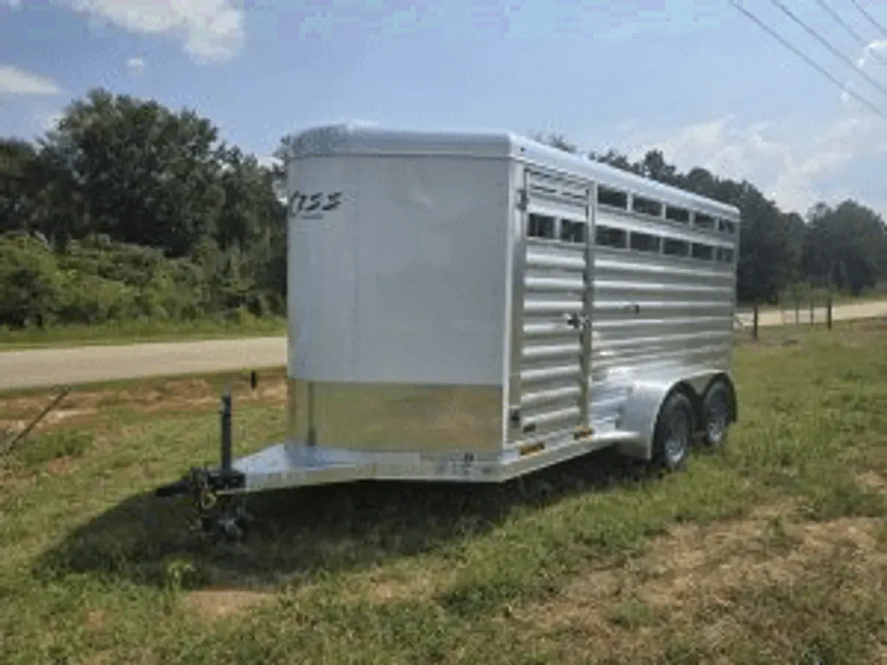 Aluminum 2025 6X13 Exiss trailer STK613 Aluminum Live Stock Bumper Pull Trailer -AGLS613-STK613-082275 6 ft. x13 ft.