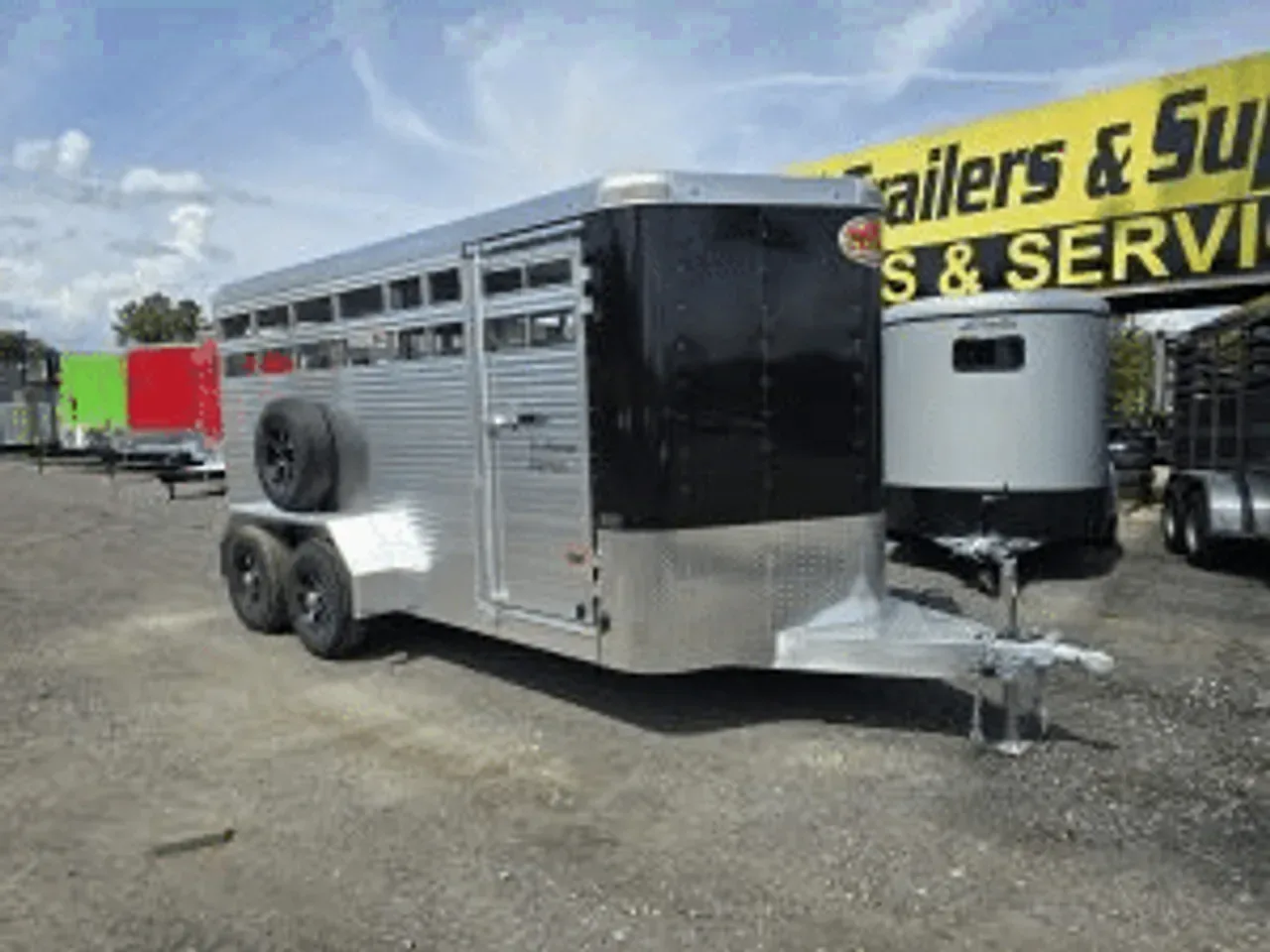 Livestock/Horse Trailer 2026 7X16 Sundowner 7×16 Stockman Express Aluminum Livestock Bumper Pull Trailer -AGLS716-STOCKMAN-KC2042 7 ft. x16 ft.