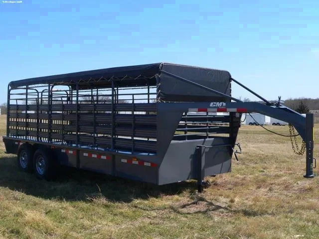 16ft GN with Covered Tarp Cattle Trailer