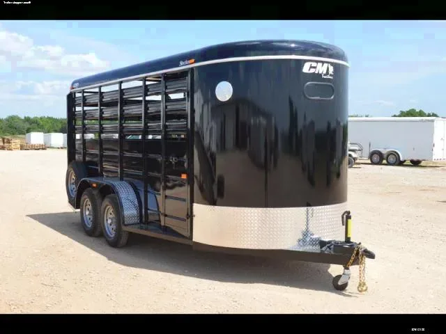 Black 16ft Stock Trailer TA Bumper Pull