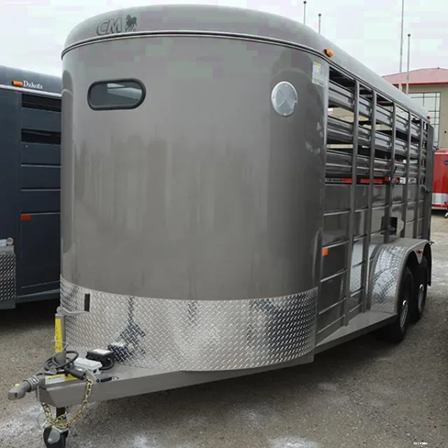 Beige 16ft Bumper Pull Stock Trailer w/Tandem 5200lb Axles