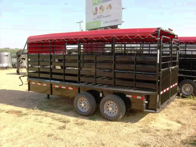 GOOSENECK 16FT CANVAS TARP CATTLE TRAILER
