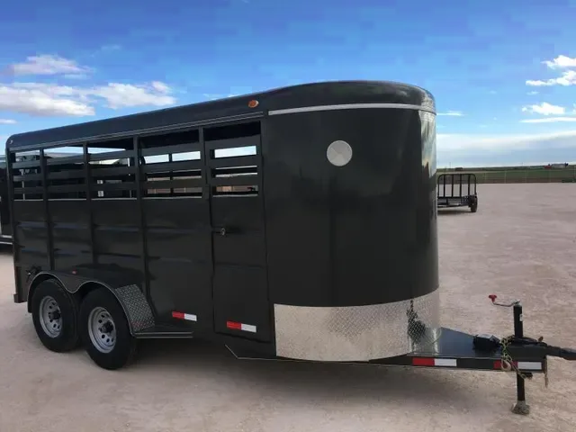16ft Black Livestock Bumper Pull