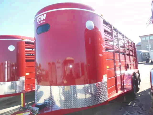 16ft Bumper Pull Red Livestock Trailer