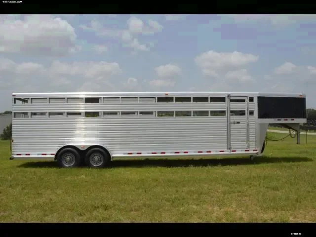 28ft Aluminum Stock GN Cattle Trailer