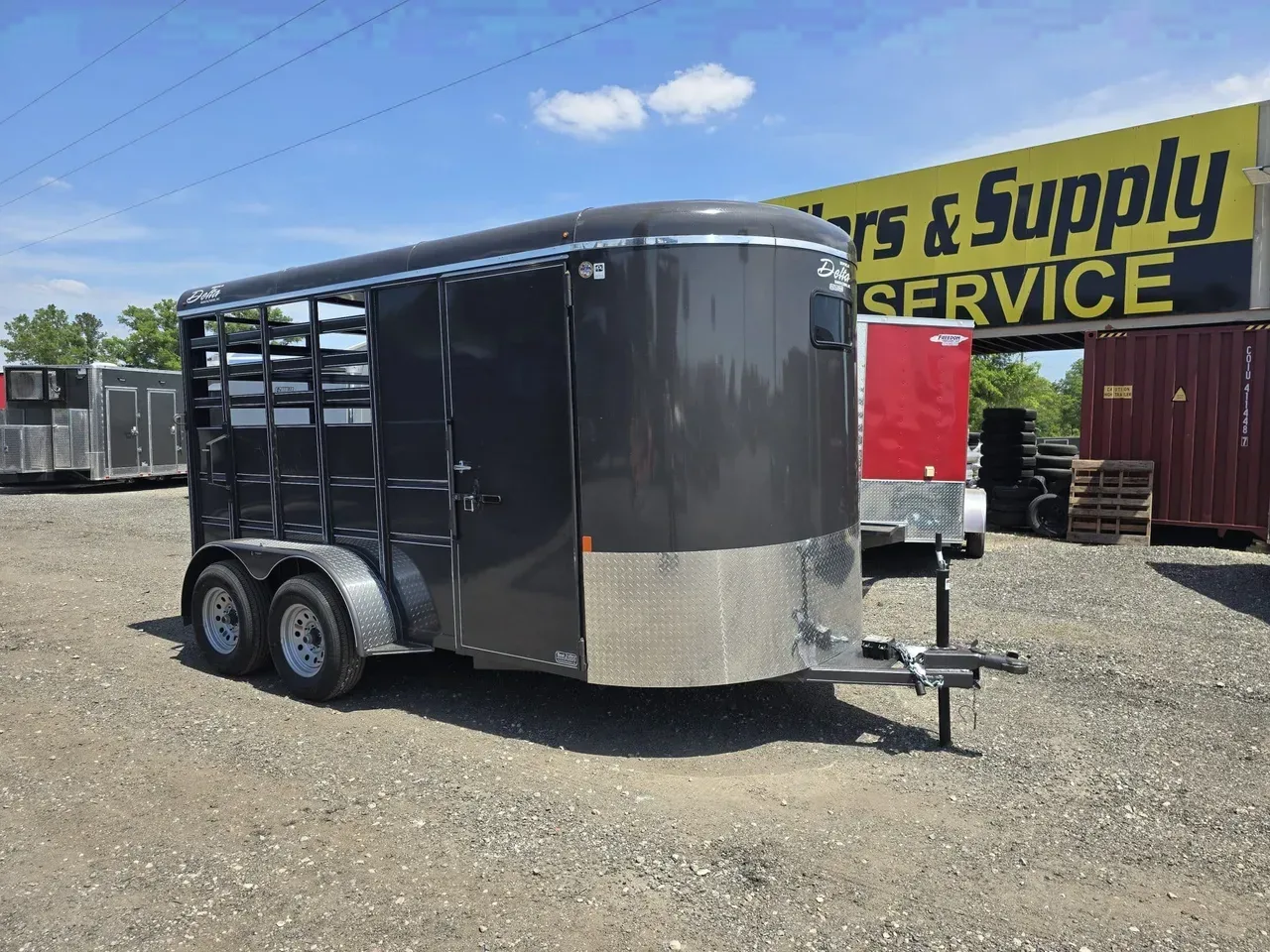 Livestock/Horse Trailer 2026 6.8X14 Delta Trailers 6'8″X14′ 500ES Combo Livestock Trailer Live Stock Horse Trailer