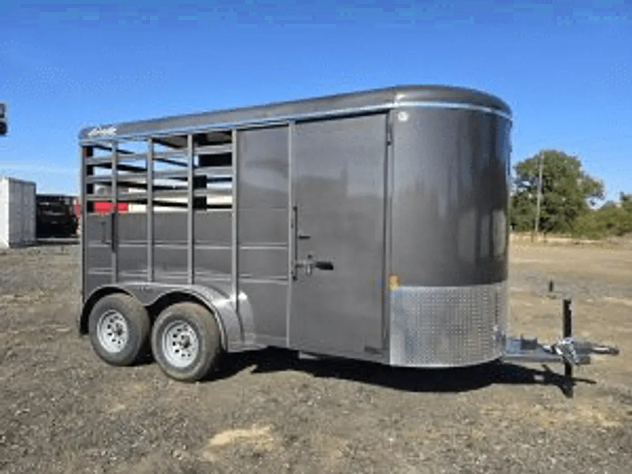 Livestock/Horse Trailer 2026 6.8X14 Delta Trailers 6'8″X14′ 500ES Combo Live Stock 2 Horse Slant Load Trailer