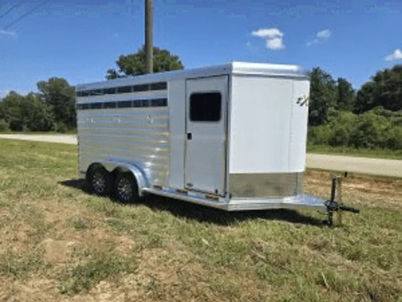 Livestock/Horse Trailer 2025 7X14 Exiss trailer 7×14 Express 3 Horse Slant Load Bumper Pull Trailer -AGLS716-CX-3Horse-082263 7 ft. x14 ft.