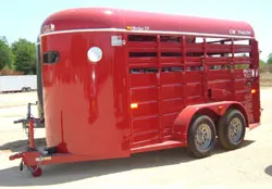 14ft TA RED Bumper Pull Stock Trailer