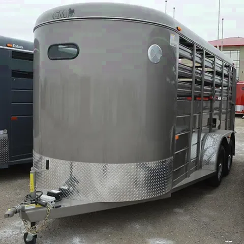 16ft Beige Steel Bumper Pull Livestock Trailer