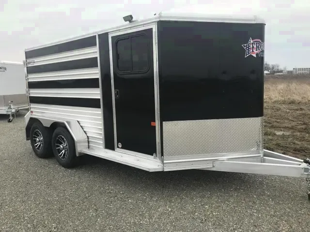 12ft Black BP Aluminum Stock Trailer