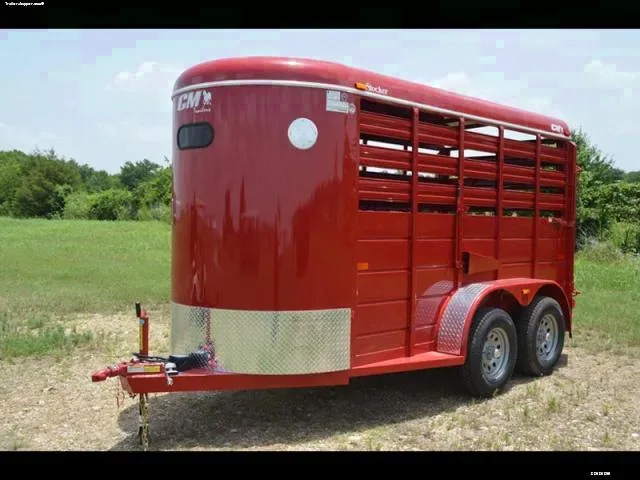 14ft Stock Trailer TA Bumper Pull Red