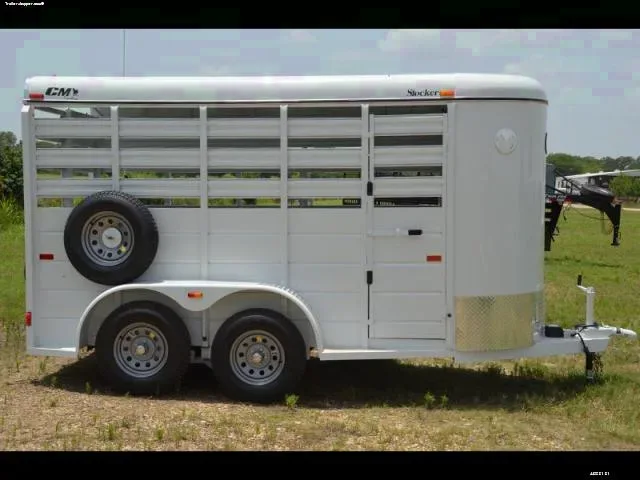 Bumper Pull 14ft White Stock Trailer