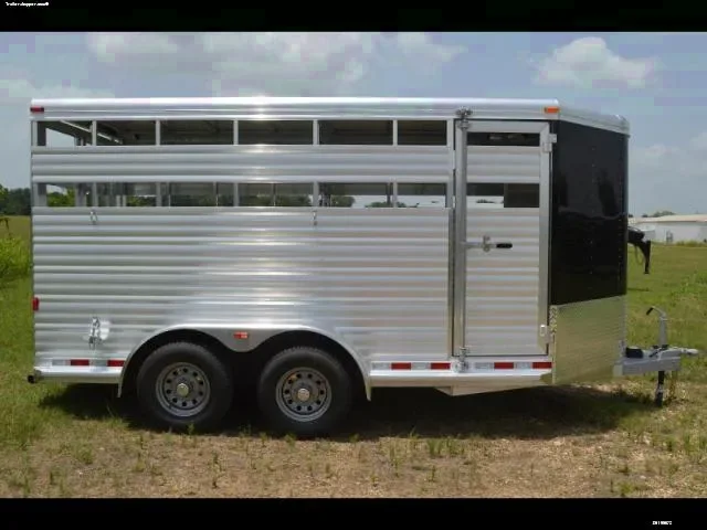 Black 16ft Aluminum TA Livestock Trailer