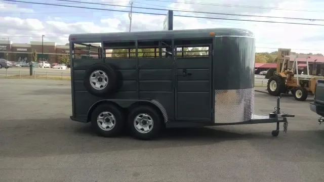 Gray 14ft Steel Stock Trailer