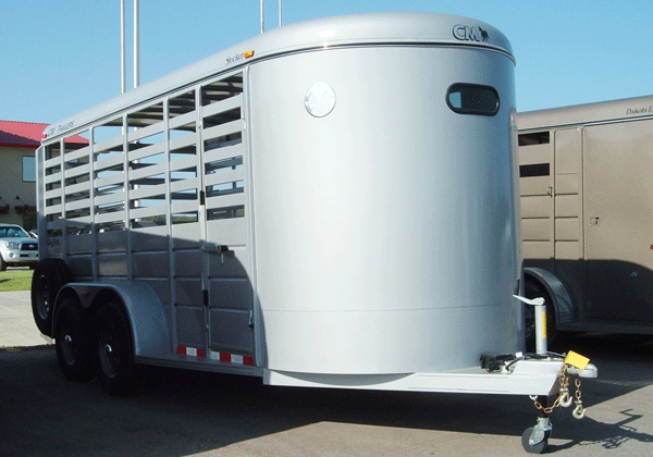 Silver 16ft Bumper Pull Livestock Trailer