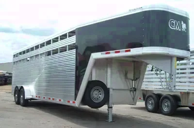 Aluminum 24ft Black/Aluminum Stock Trailer