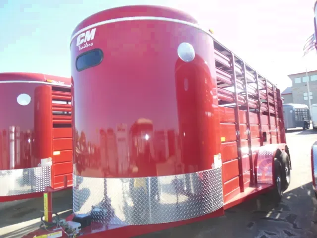 16ft Bumper Pull Red Livestock Trailer