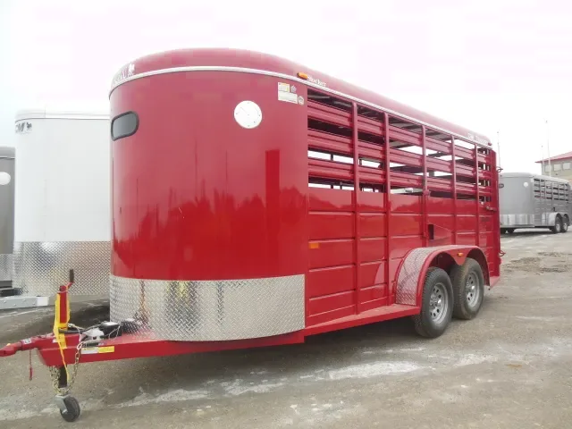 Red  16ft Steel Frame Livestock Trailer