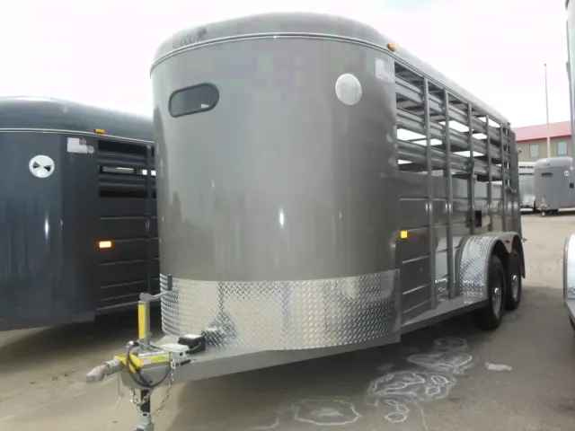 16ft Gray Steel Frame Stock Trailer