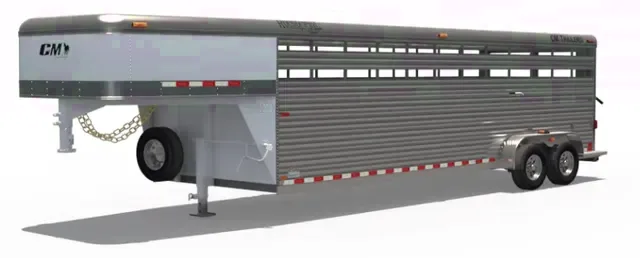 28ft Stock Trailer, Aluminum, 3 Center Gates
