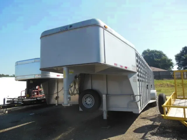 24 ft Stock Trailer w/ Full Swing Half Sliding Rear Gate